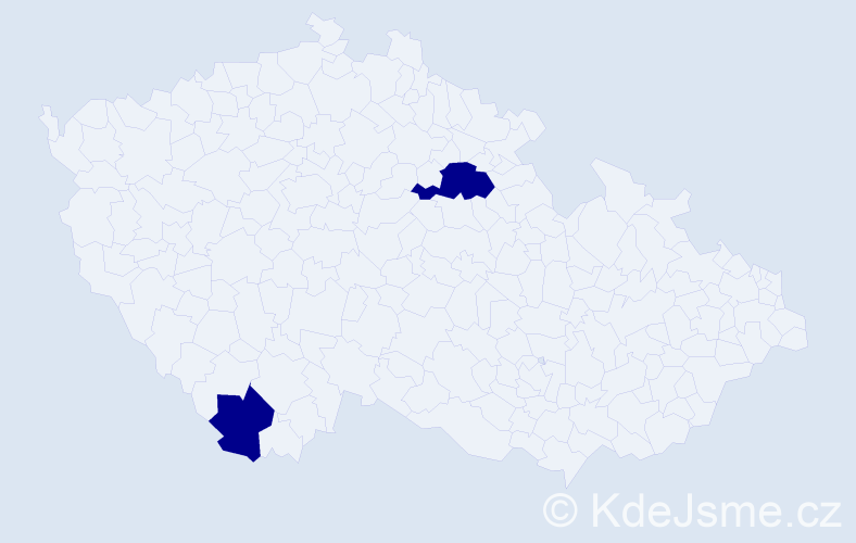 Jméno: 'Hung Dung', počet výskytů 2 v celé ČR