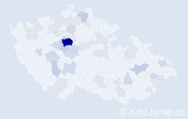 Jméno: 'Kilián', počet výskytů 96 v celé ČR