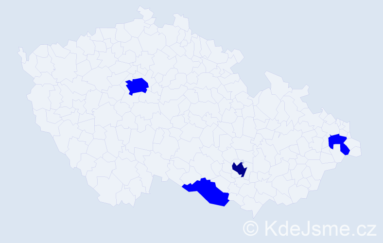 Jméno: 'Petr Michal', počet výskytů 5 v celé ČR