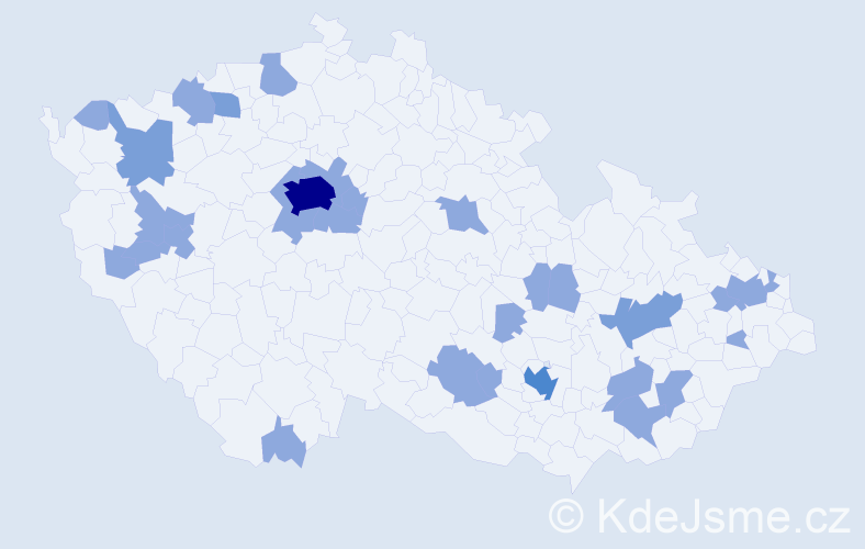 Jméno: 'Kristin', počet výskytů 41 v celé ČR