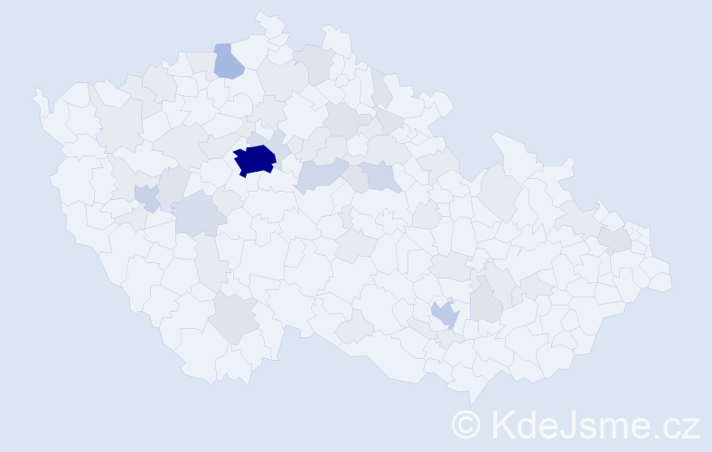 Jméno: 'Valerii', počet výskytů 141 v celé ČR