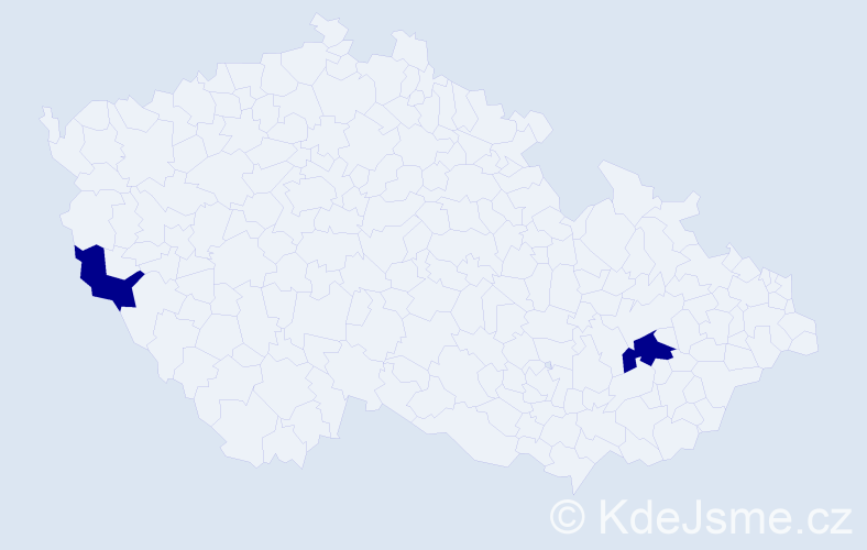 Jméno: 'Nina Mária', počet výskytů 2 v celé ČR