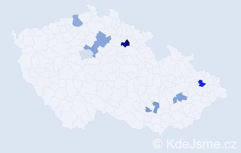 Jméno: 'Delia', počet výskytů 9 v celé ČR