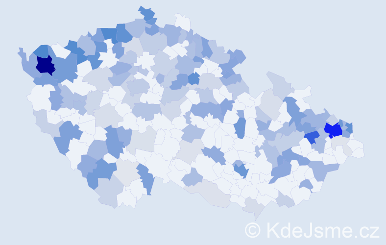 Jméno: 'Jenifer', počet výskytů 351 v celé ČR