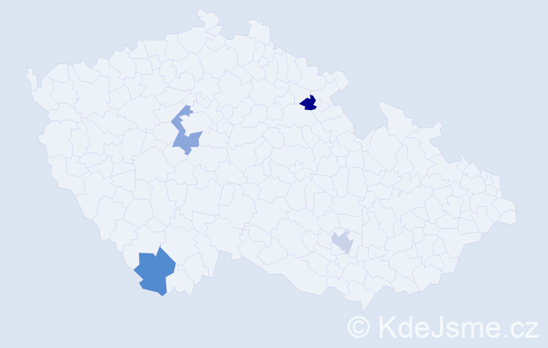 Jméno: 'Ersin', počet výskytů 4 v celé ČR
