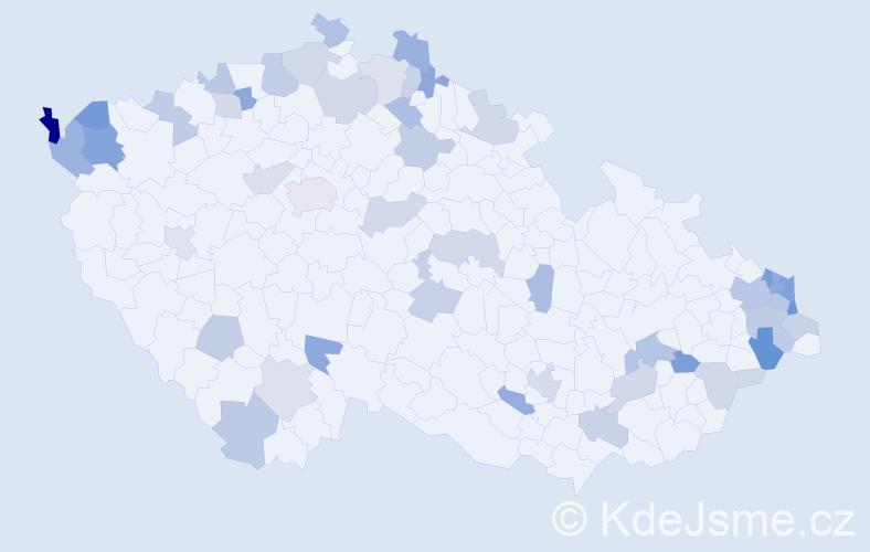 Jméno: 'Bryan', počet výskytů 72 v celé ČR