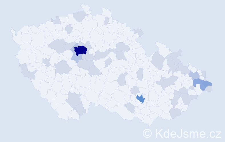 Jméno: 'Natanael', počet výskytů 73 v celé ČR