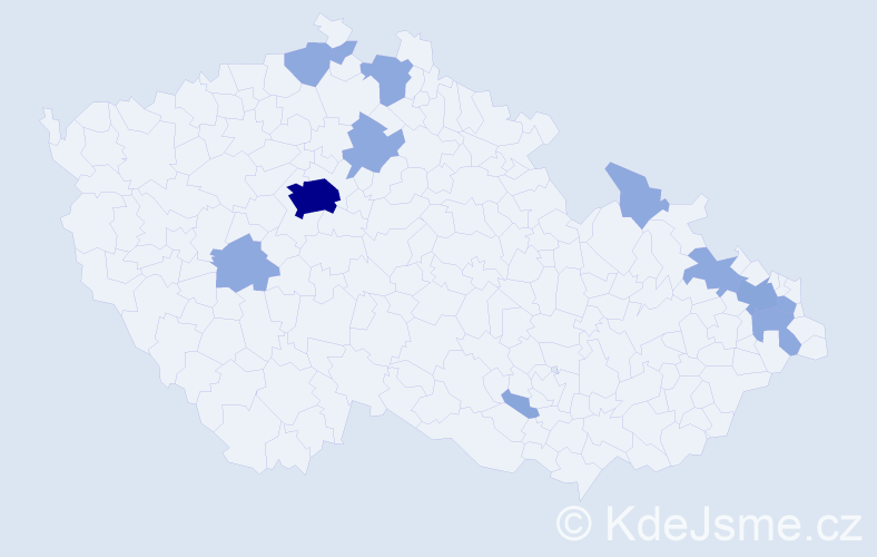 Jméno: 'Chrudoš', počet výskytů 22 v celé ČR