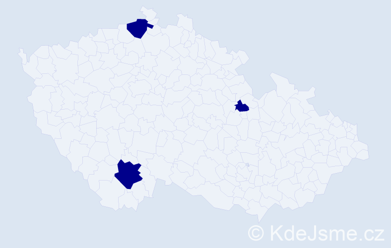 Jméno: 'Bohuňka', počet výskytů 3 v celé ČR