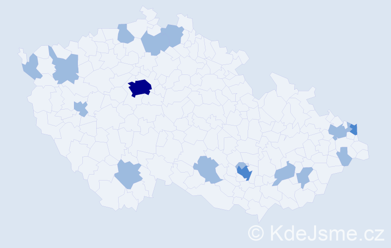 Jméno: 'Nikolina', počet výskytů 22 v celé ČR