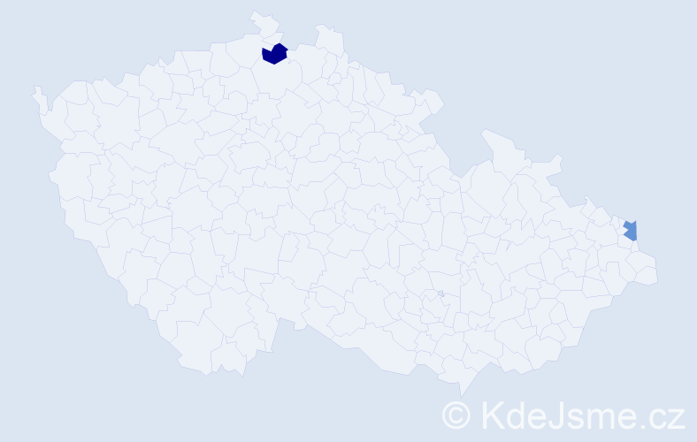 Jméno: 'Boguslawa Ewa', počet výskytů 2 v celé ČR