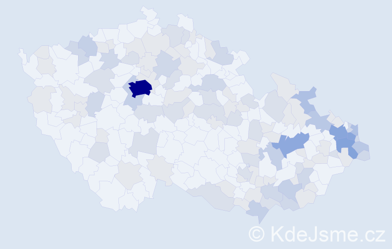 Jméno: 'Regína', počet výskytů 254 v celé ČR