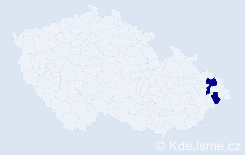 Jméno: 'Raduz', počet výskytů 3 v celé ČR