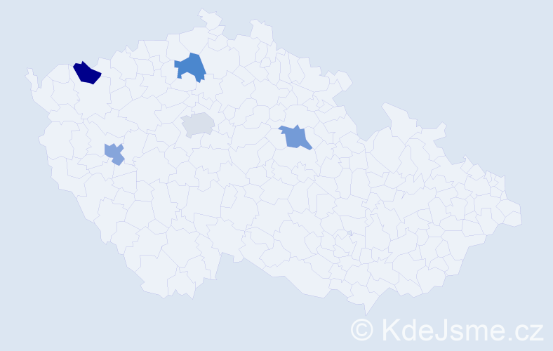 Jméno: 'Fatme', počet výskytů 5 v celé ČR