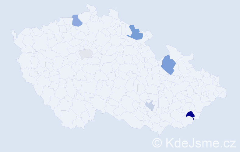 Jméno: 'Kateřina Elizabeth', počet výskytů 6 v celé ČR