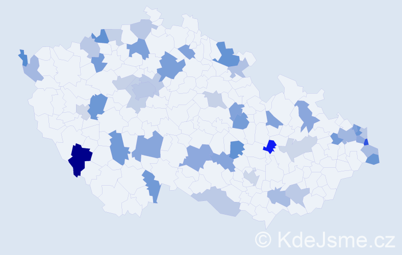 Jméno: 'Zikmund', počet výskytů 72 v celé ČR