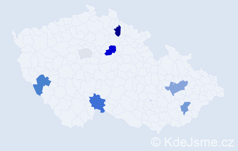 Jméno: 'Tu', počet výskytů 7 v celé ČR