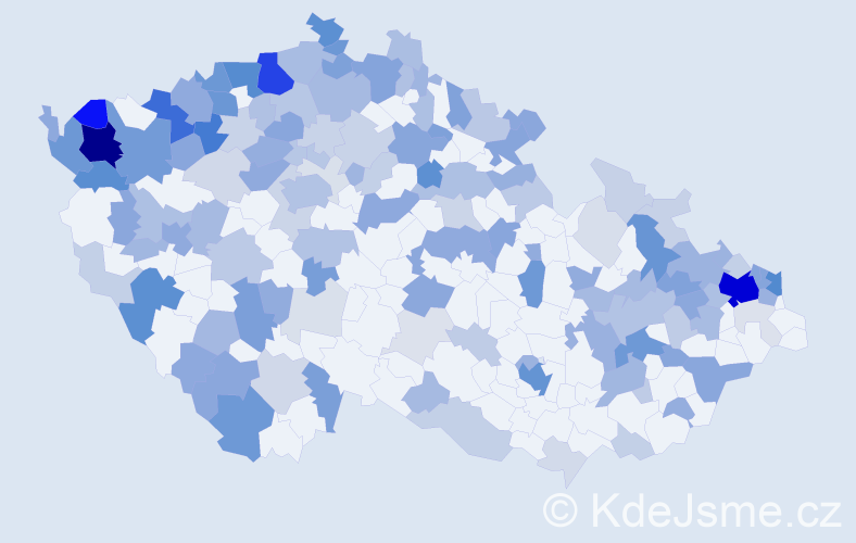 Jméno: 'Jenifer', počet výskytů 400 v celé ČR
