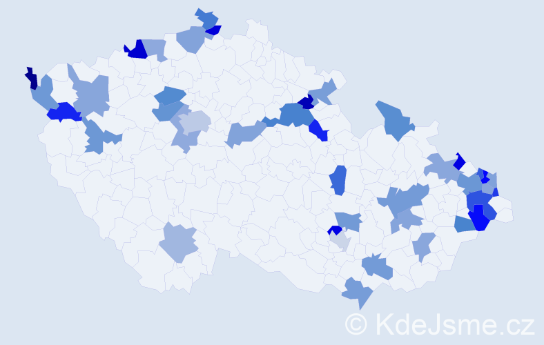 Jméno: 'Iréna', počet výskytů 55 v celé ČR
