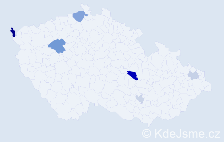 Jméno: 'Karolin', počet výskytů 6 v celé ČR