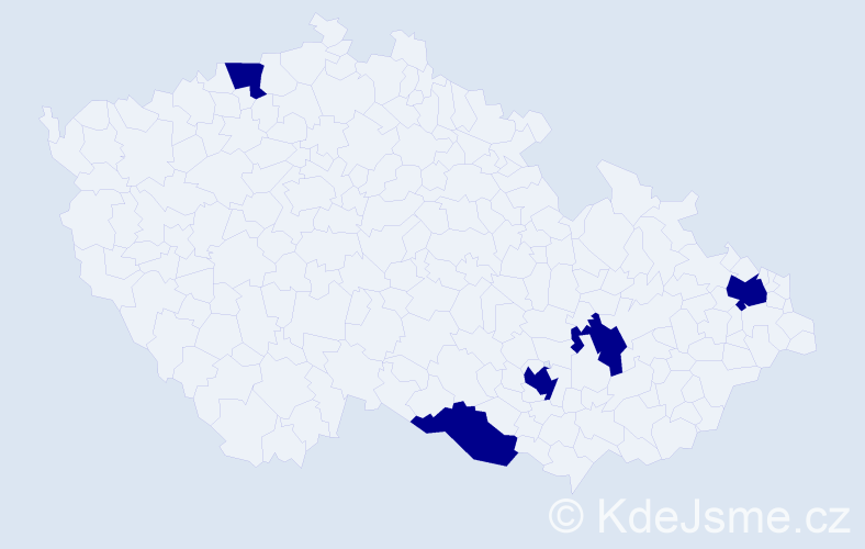 Jméno: 'Onur', počet výskytů 5 v celé ČR