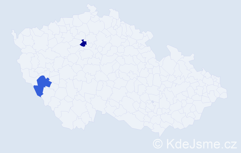 Jméno: 'Jeries', počet výskytů 2 v celé ČR