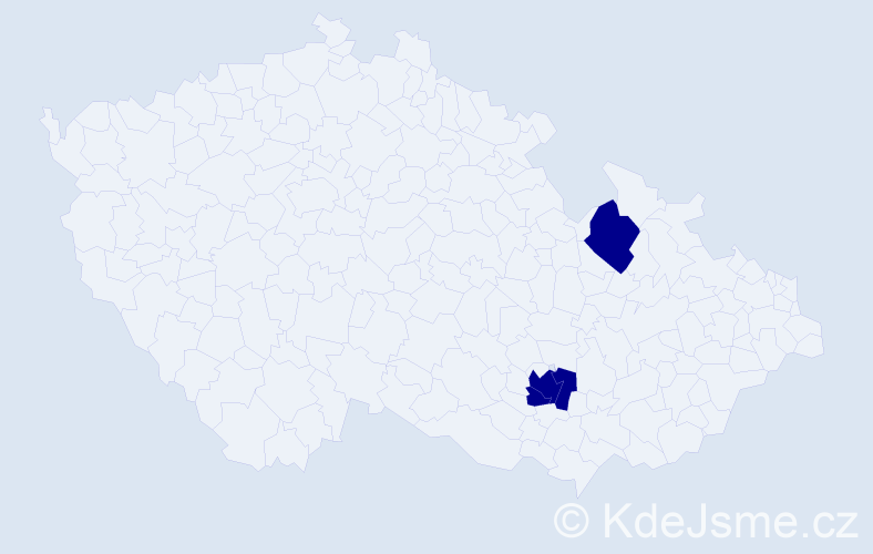 Jméno: 'Mimi', počet výskytů 3 v celé ČR