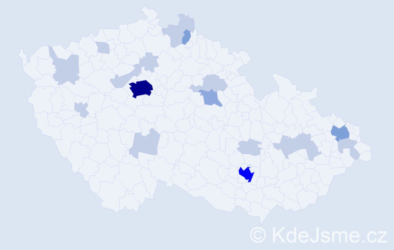 Jméno: 'Borislav', počet výskytů 41 v celé ČR