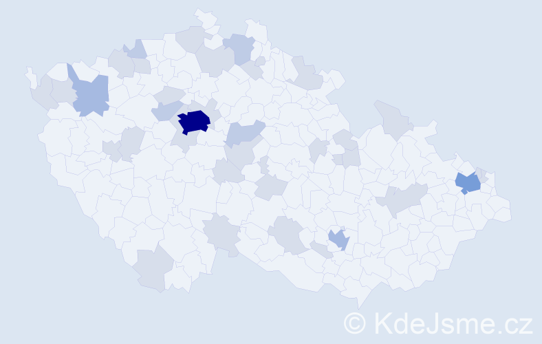 Jméno: 'Jordan', počet výskytů 69 v celé ČR