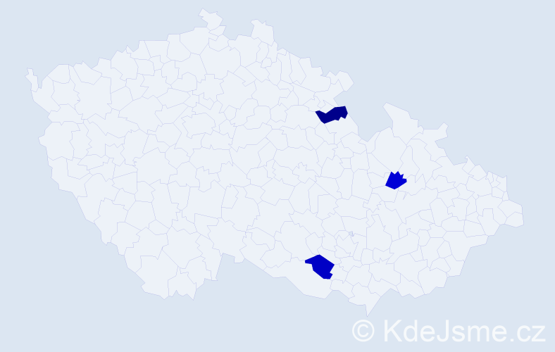 Jméno: 'Nansi', počet výskytů 3 v celé ČR