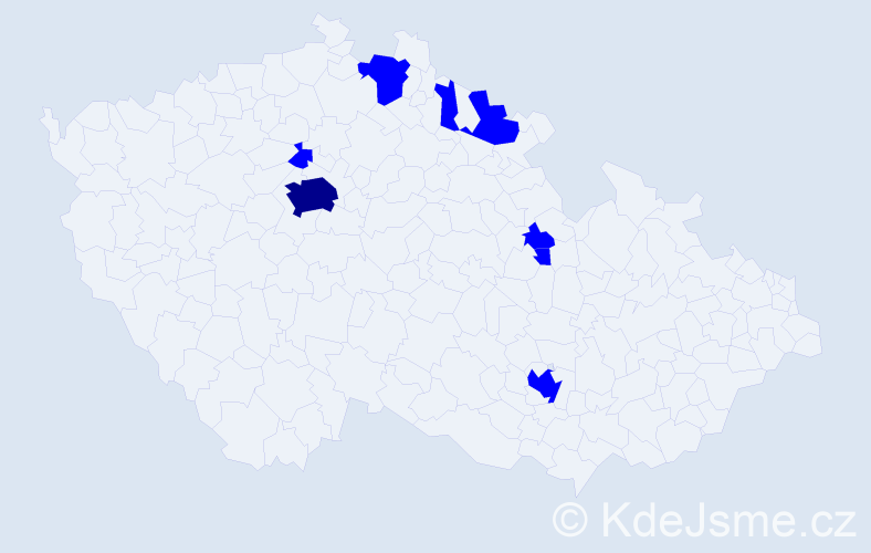 Jméno: 'Daniel Jaroslav', počet výskytů 9 v celé ČR