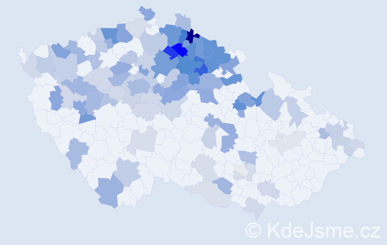 Jméno: 'Hanička', počet výskytů 233 v celé ČR