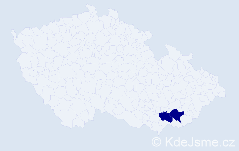 Jméno: 'Mustapha', počet výskytů 2 v celé ČR