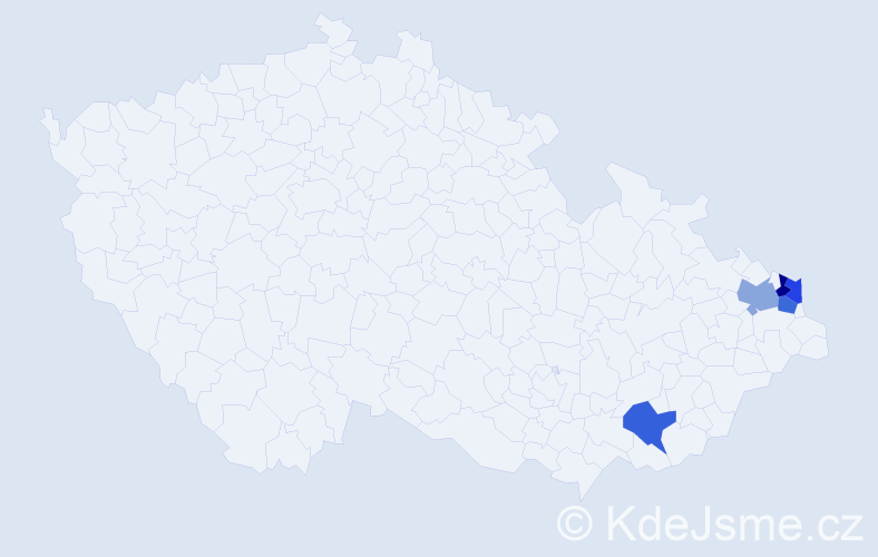 Jméno: 'Sigmund', počet výskytů 5 v celé ČR