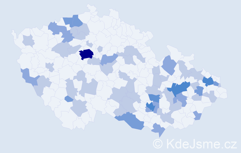 Jméno: 'Augustina', počet výskytů 109 v celé ČR