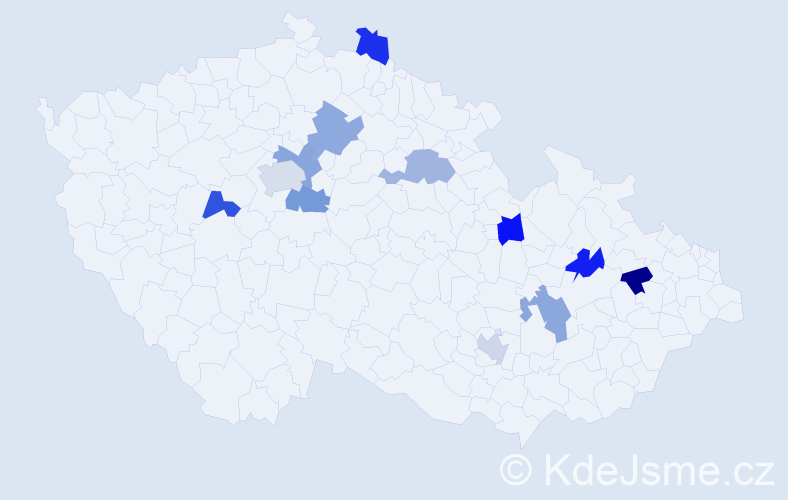 Jméno: 'Patrik Jan', počet výskytů 13 v celé ČR