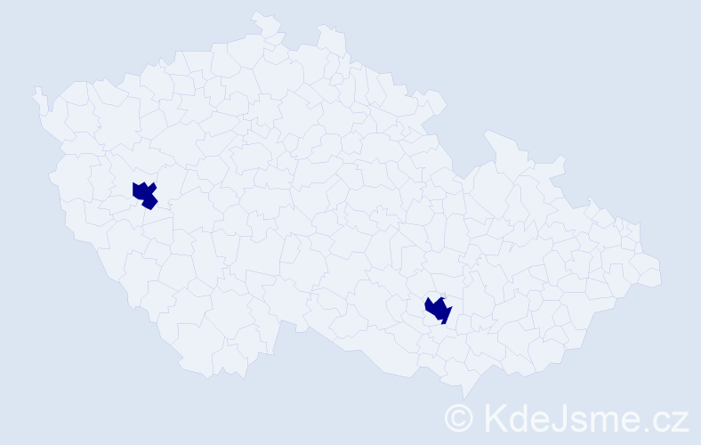 Jméno: 'Mebarek', počet výskytů 2 v celé ČR