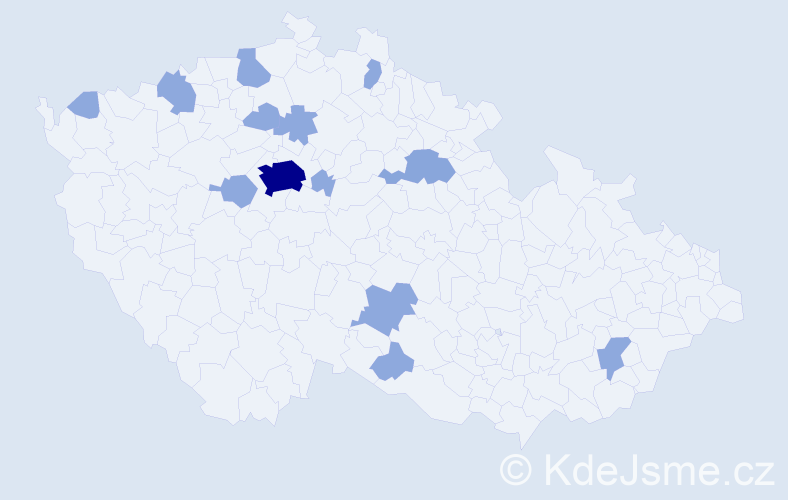 Jméno: 'Edmond', počet výskytů 22 v celé ČR