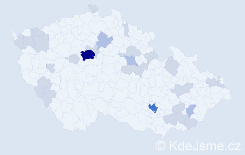 Jméno: 'Yasmin', počet výskytů 54 v celé ČR