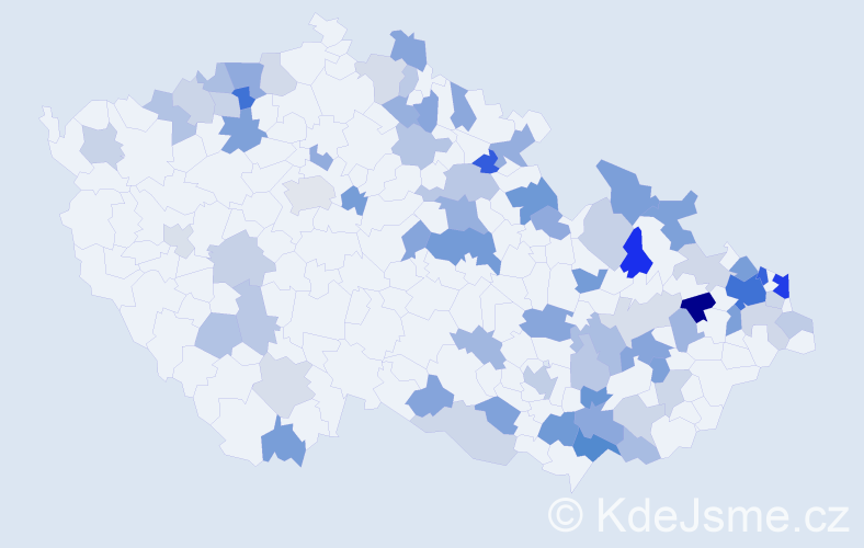 Jméno: 'Justína', počet výskytů 130 v celé ČR