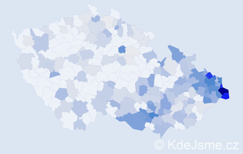 Jméno: 'Otmar', počet výskytů 445 v celé ČR