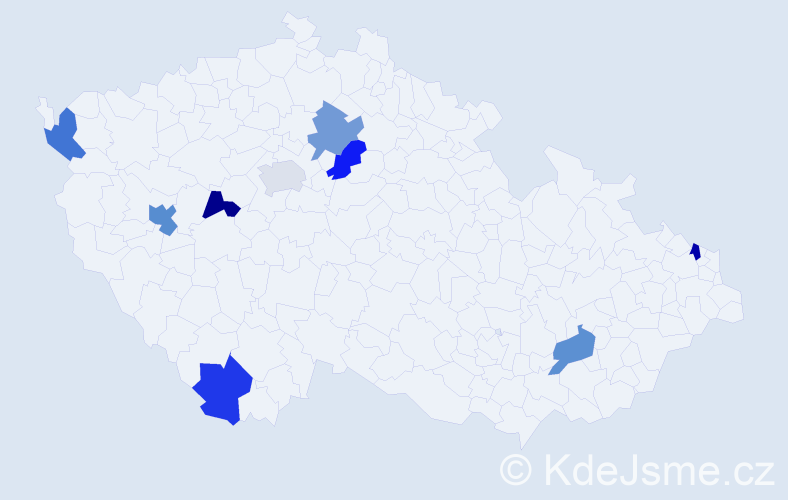 Jméno: 'Thi Lua', počet výskytů 10 v celé ČR