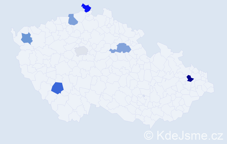 Jméno: 'Marie Tereza', počet výskytů 7 v celé ČR