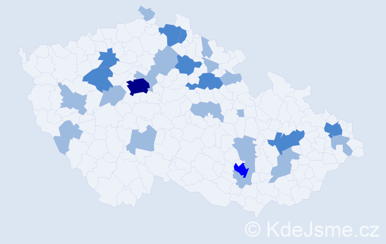 Jméno: 'Ivuška', počet výskytů 46 v celé ČR