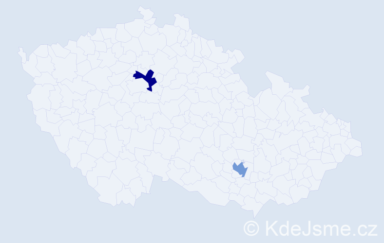 Jméno: 'Krystofer', počet výskytů 2 v celé ČR