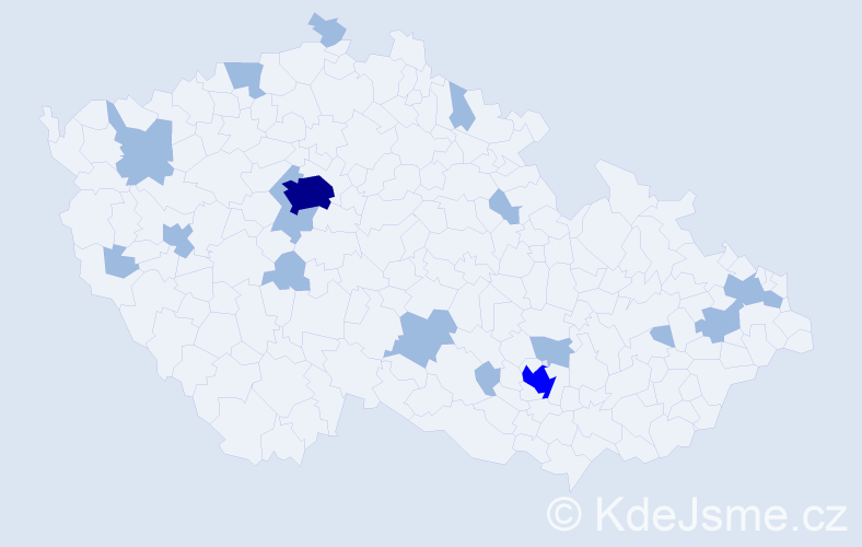 Jméno: 'Andy', počet výskytů 24 v celé ČR