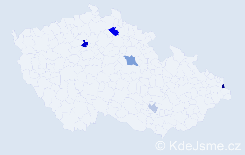 Jméno: 'Alexander Josef', počet výskytů 5 v celé ČR