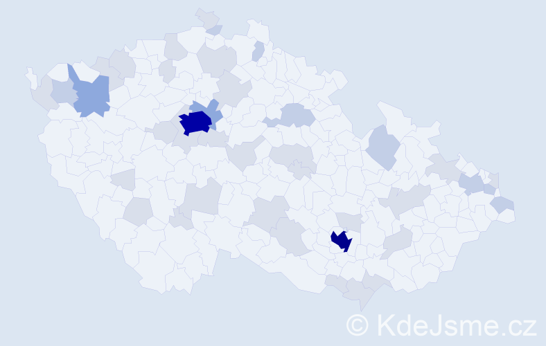 Jméno: 'Simone', počet výskytů 95 v celé ČR