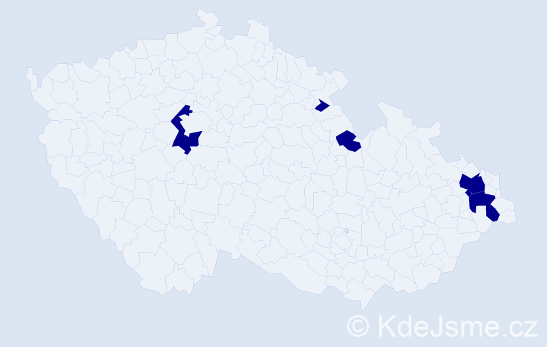 Jméno: 'Štěpán Jiří', počet výskytů 5 v celé ČR