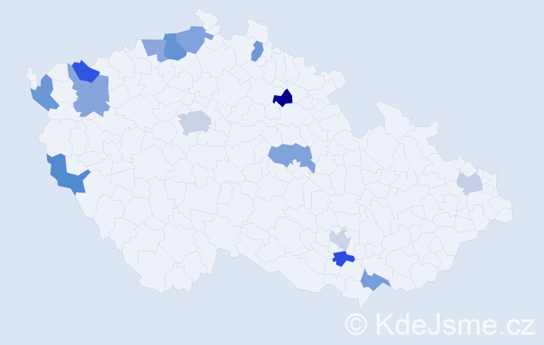 Jméno: 'Duc Duy', počet výskytů 18 v celé ČR